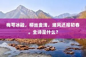 梅萼冰融，柳丝金浅，绪风还报初春。全诗是什么？