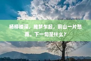 杨柳楼深，推梦乍起，前山一片愁雨。下一句是什么？