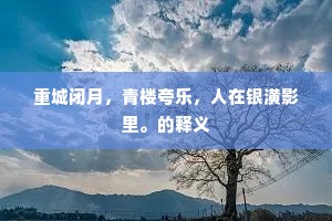 重城闭月，青楼夸乐，人在银潢影里。的释义