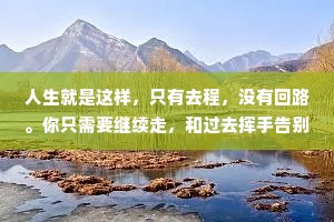 人生就是这样，只有去程，没有回路。你只需要继续走，和过去挥手告别