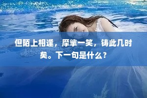 但陌上相逢，摩挲一笑，铸此几时矣。下一句是什么？