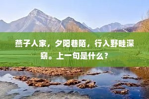燕子人家，夕阳巷陌，行入野畦深窈。上一句是什么？