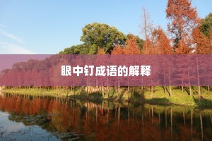 眼中钉成语的解释