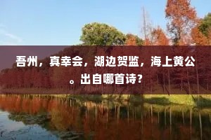 吾州，真幸会，湖边贺监，海上黄公。出自哪首诗？