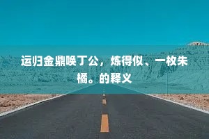 运归金鼎唤丁公，炼得似、一枚朱橘。的释义