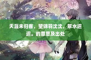 天涯未归客，望锦羽沈沈，翠水迢迢。的意思及出处