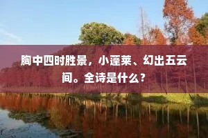 胸中四时胜景，小蓬莱、幻出五云间。全诗是什么？