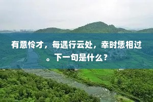 有意怜才，每遇行云处，幸时恁相过。下一句是什么？