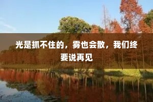 光是抓不住的，雾也会散，我们终要说再见