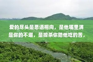 爱的尽头是恶语相向，是他嘴里满是你的不堪，是掠杀你陪他吃的苦，是抹杀你曾经想携手一生的心，伤人最大的利器莫过于语言