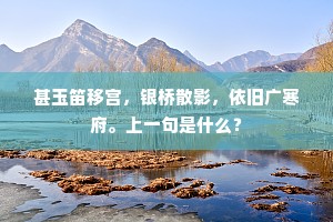 甚玉笛移宫，银桥散影，依旧广寒府。上一句是什么？