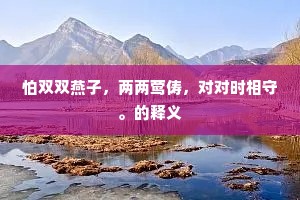 怕双双燕子，两两莺俦，对对时相守。的释义