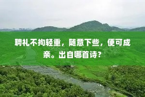 聘礼不拘轻重，随意下些，便可成亲。出自哪首诗？