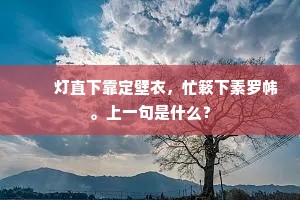 　　灯直下靠定壁衣，忙簌下素罗帏。上一句是什么？