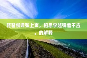 琵琶慢调弦上声，相思字越弹着不应。的解释