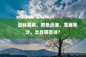 　　疏林暮鸦，聚鱼远浦，落雁寒沙。出自哪首诗？