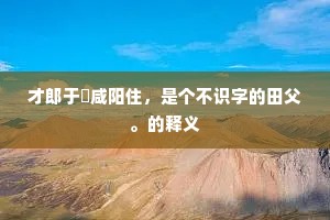 才郎于祐咸阳住，是个不识字的田父。的释义