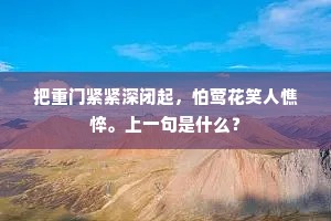 把重门紧紧深闭起，怕莺花笑人憔悴。上一句是什么？