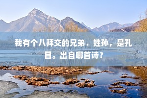 我有个八拜交的兄弟．姓孙，是孔目。出自哪首诗？