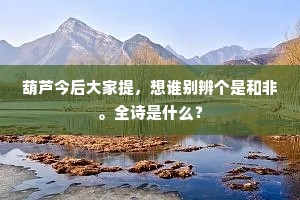葫芦今后大家提，想谁别辨个是和非。全诗是什么？