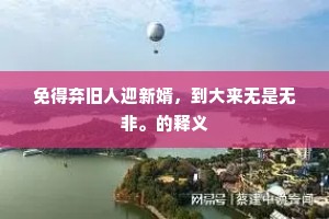 免得弃旧人迎新婿，到大来无是无非。的释义