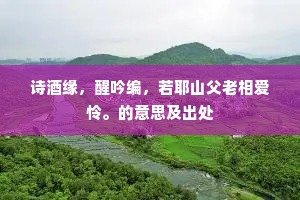 诗酒缘，醒吟编，若耶山父老相爱怜。的意思及出处
