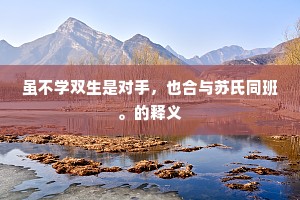虽不学双生是对手，也合与苏氏同班。的释义