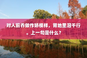 对人前乔做作娇模样，背地里泪千行。上一句是什么？