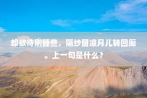 却欲待刚睡些，隔纱窗凉月儿转回廊。上一句是什么？