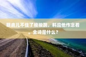 眼皮儿不住了梭梭跳，料应他作念着。全诗是什么？