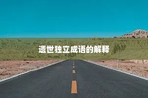 遗世独立成语的解释