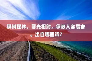 琪树瑶林，寒光相射，争教人容易舍。出自哪首诗？