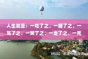 人生就是：一吃了之、一睡了之、一骂了之、一笑了之、一走了之、一死了之、一埋了之