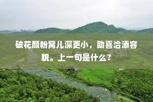 破花颜粉窝儿深更小，助喜洽添容貌。上一句是什么？
