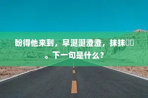盼得他来到，早涎涎澄澄，抹抹。下一句是什么？