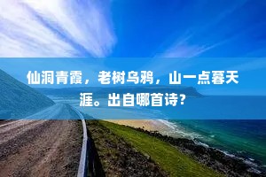 仙洞青霞，老树乌鸦，山一点暮天涯。出自哪首诗？