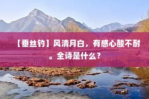 【垂丝钓】风清月白，有感心酸不耐。全诗是什么？