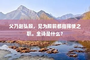 父乃赵弘殷，见为殿前都指挥使之职。全诗是什么？