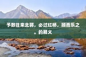 予数往来北郭，必过红桥，顾而乐之。的释义