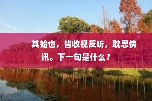 　　其始也，皆收视反听，耽思傍讯。下一句是什么？
