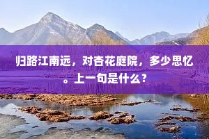 归路江南远，对杏花庭院，多少思忆。上一句是什么？