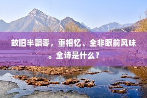 故旧半飘零，重相忆、全非眼前风味。全诗是什么？