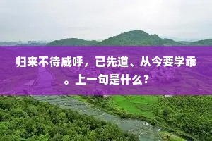 归来不待威呼，已先道、从今要学乖。上一句是什么？