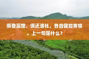 俱登瀛馆，俱还洛社，各自健如黄犊。上一句是什么？