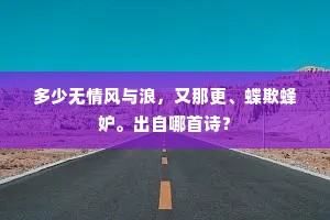 多少无情风与浪，又那更、蝶欺蜂妒。出自哪首诗？