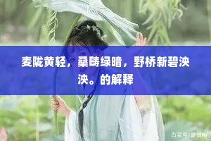 麦陇黄轻，桑畴绿暗，野桥新碧泱泱。的解释