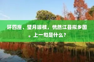 环四座、璧月琼枝，恍然江县拟乡国。上一句是什么？