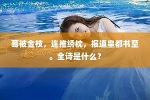 蓦被金枝，连推绣枕，报道皇都书至。全诗是什么？