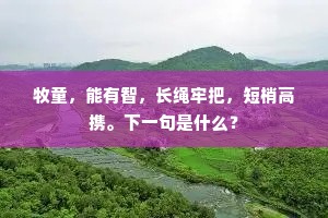 牧童，能有智，长绳牢把，短梢高携。下一句是什么？