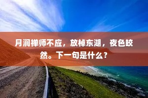 月涧禅师不应，放棹东湖，夜色皎然。下一句是什么？